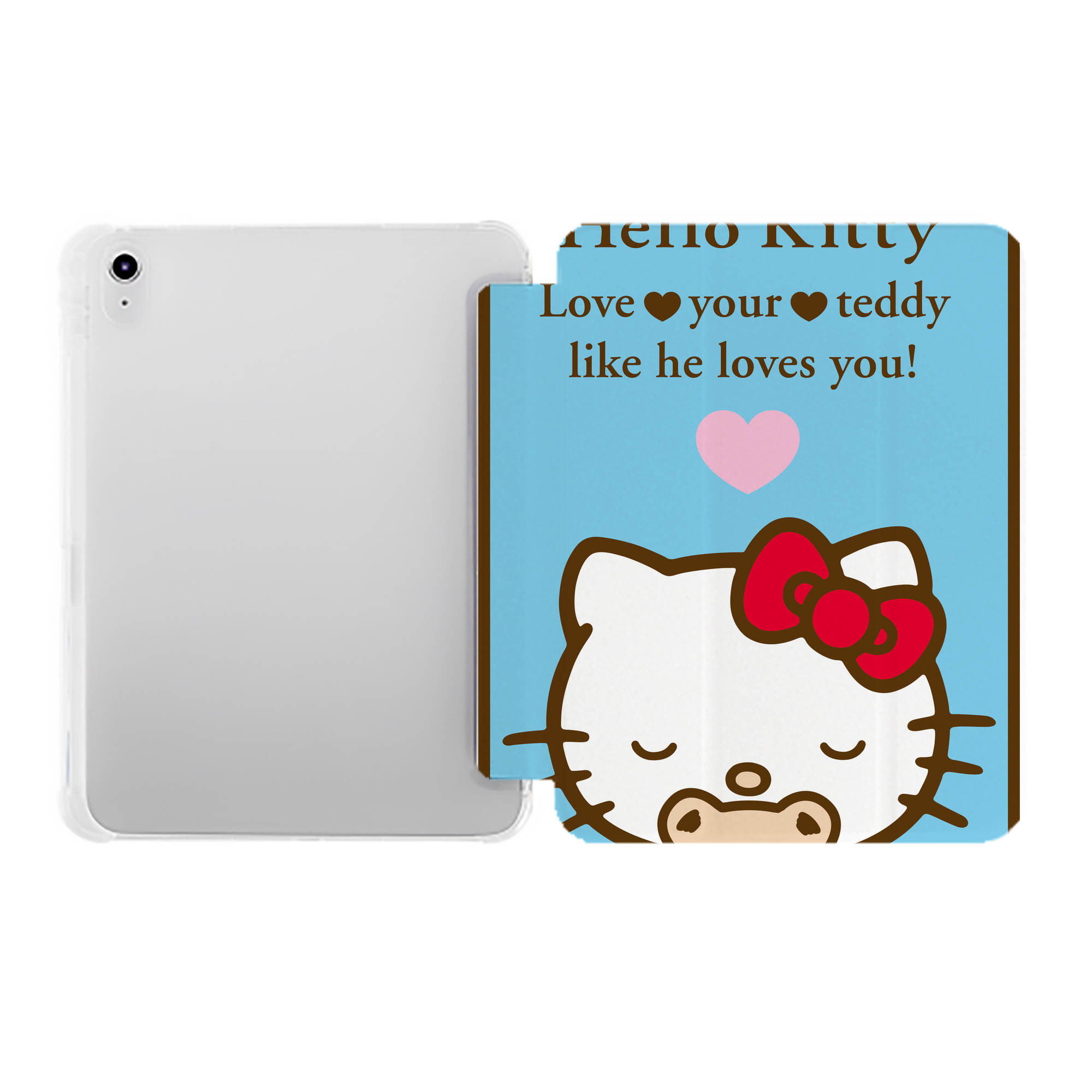 （画像用） Hello Kitty ハローキティ IPad ケース ペン収納付き 三つ折りスタンド PUレザー×シリコン 対応機種9.5/10.5/10.9インチ